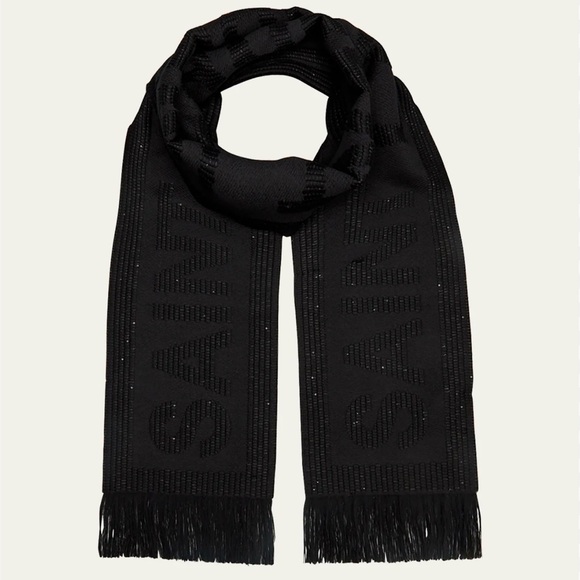 SAINT LAURENT
Logo Sequin Wool-Silk Scarf - Picture 10 of 10